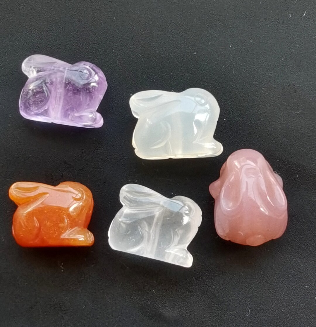 3D Rabbit Natural Amethyst,chalcedony,red Aventurine,white Quartz ...