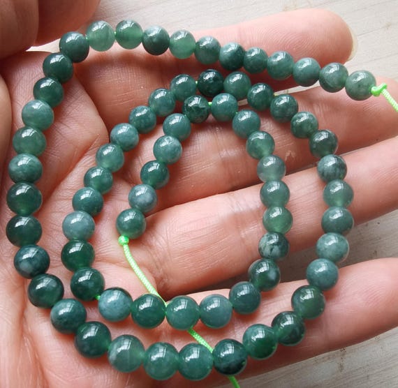 Collana In Giadeite Naturale 100% Certificata – Perline Verdi Gialle 20 Pollici Fatte A Mano