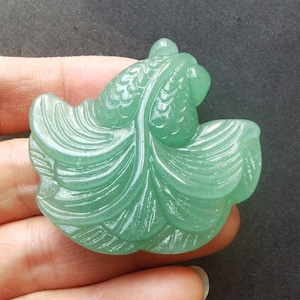 Large Goldfish carving natural Aventurine Green jade stone Pendant, gemstone,good lucky Amulet for making Necklace jewelry