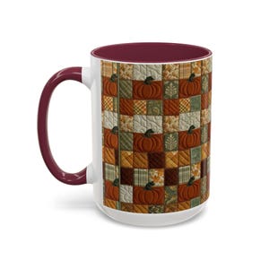 Tazza con motivo a zucche patchwork / Tazza con motivo autunnale a zucche / 11 oz e 15 oz immagine 16
