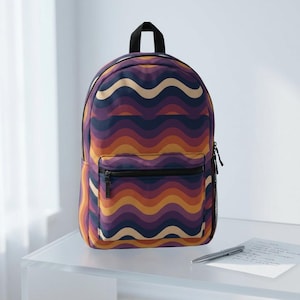 Mochila Retro Wave Twilight / Olas del atardecer inspiradas en los años 70