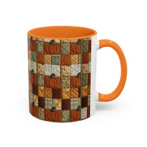 Tazza con motivo a zucche patchwork / Tazza con motivo autunnale a zucche / 11 oz e 15 oz Golden Yellow