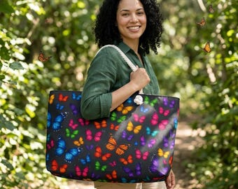 Colorful Butterflies Weekender Bag | Multicolor Butterfly Travel Tote | Nature Inspired Accessory
