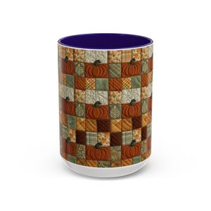 Tazza con motivo a zucche patchwork / Tazza con motivo autunnale a zucche / 11 oz e 15 oz immagine 8