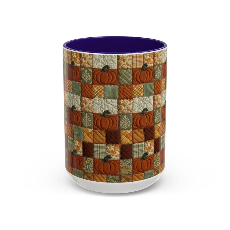 Tazza con motivo a zucche patchwork / Tazza con motivo autunnale a zucche / 11 oz e 15 oz immagine 8