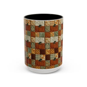 Tazza con motivo a zucche patchwork / Tazza con motivo autunnale a zucche / 11 oz e 15 oz immagine 7