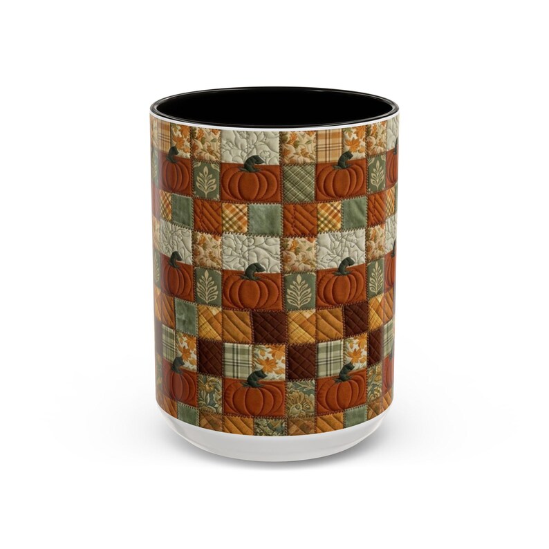 Tazza con motivo a zucche patchwork / Tazza con motivo autunnale a zucche / 11 oz e 15 oz immagine 7