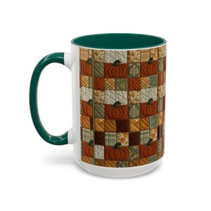 Tazza con motivo a zucche patchwork / Tazza con motivo autunnale a zucche / 11 oz e 15 oz immagine 15