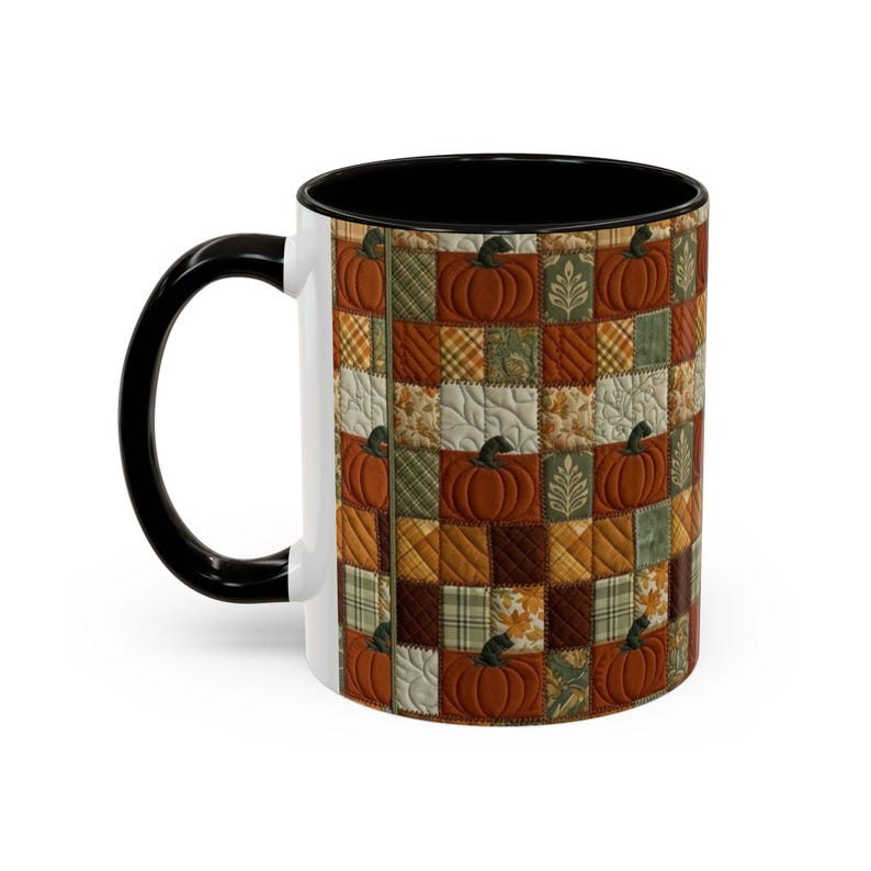 Tazza con motivo a zucche patchwork / Tazza con motivo autunnale a zucche / 11 oz e 15 oz immagine 5