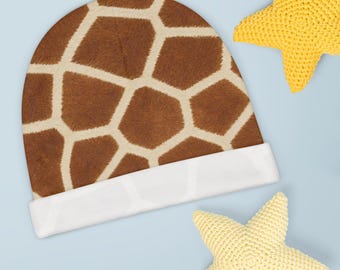 Berretto per neonati con stampa giraffa / Cappello morbido per neonati, fantasia ispirata al safari