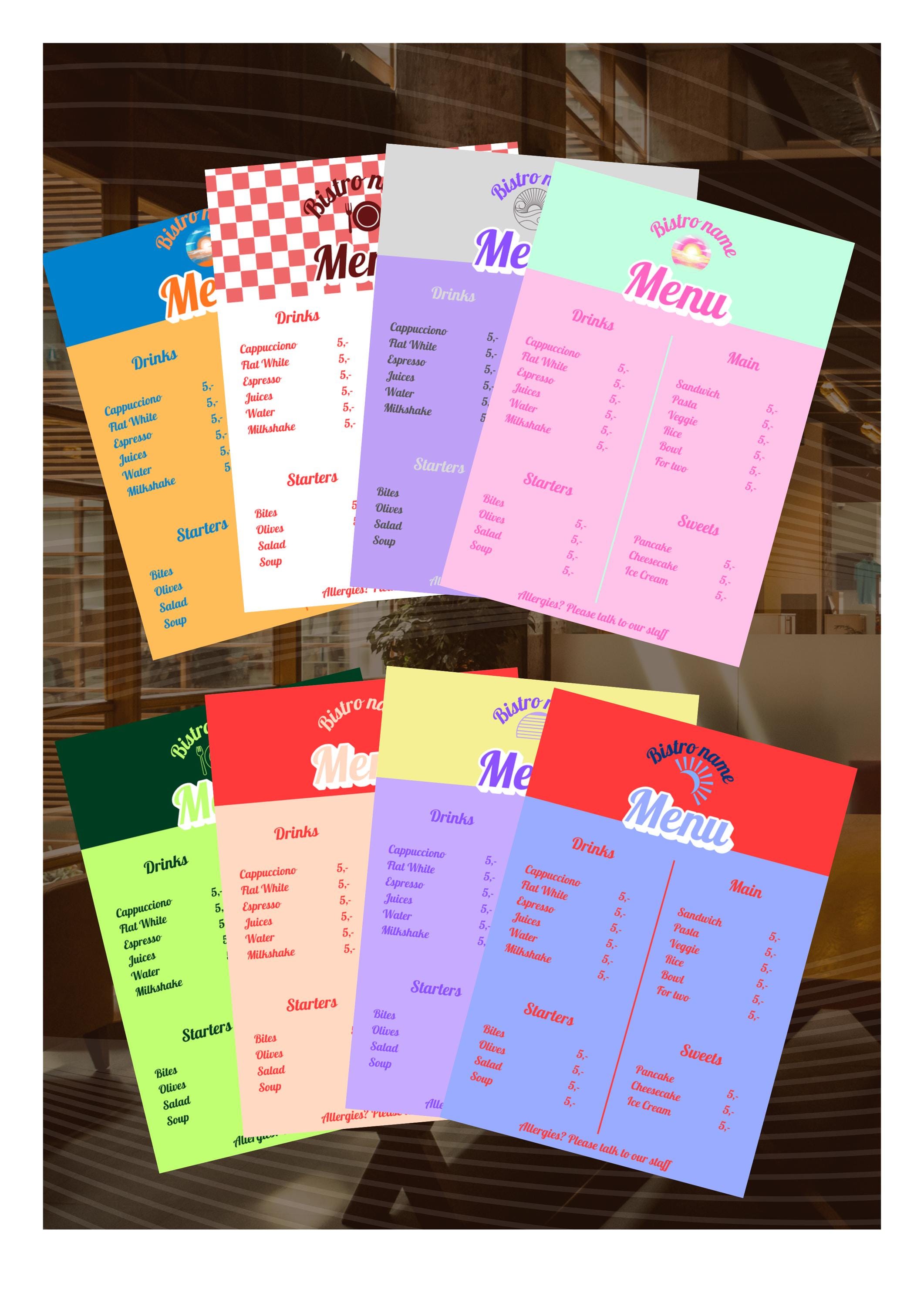 Editable Menu Template – Canva Menu for Cafe, Bistro & Brunch, Download ...