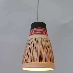 Porcelain bell with black and red stripe, Hanging lamp