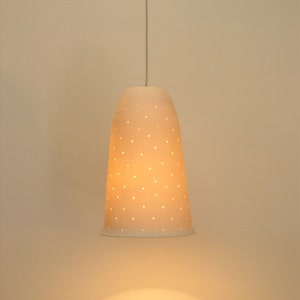 Perforated Porcelain Bell, Hanging Lamp