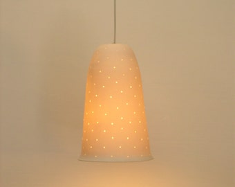 Perforated Porcelain Bell, Hanging Lamp