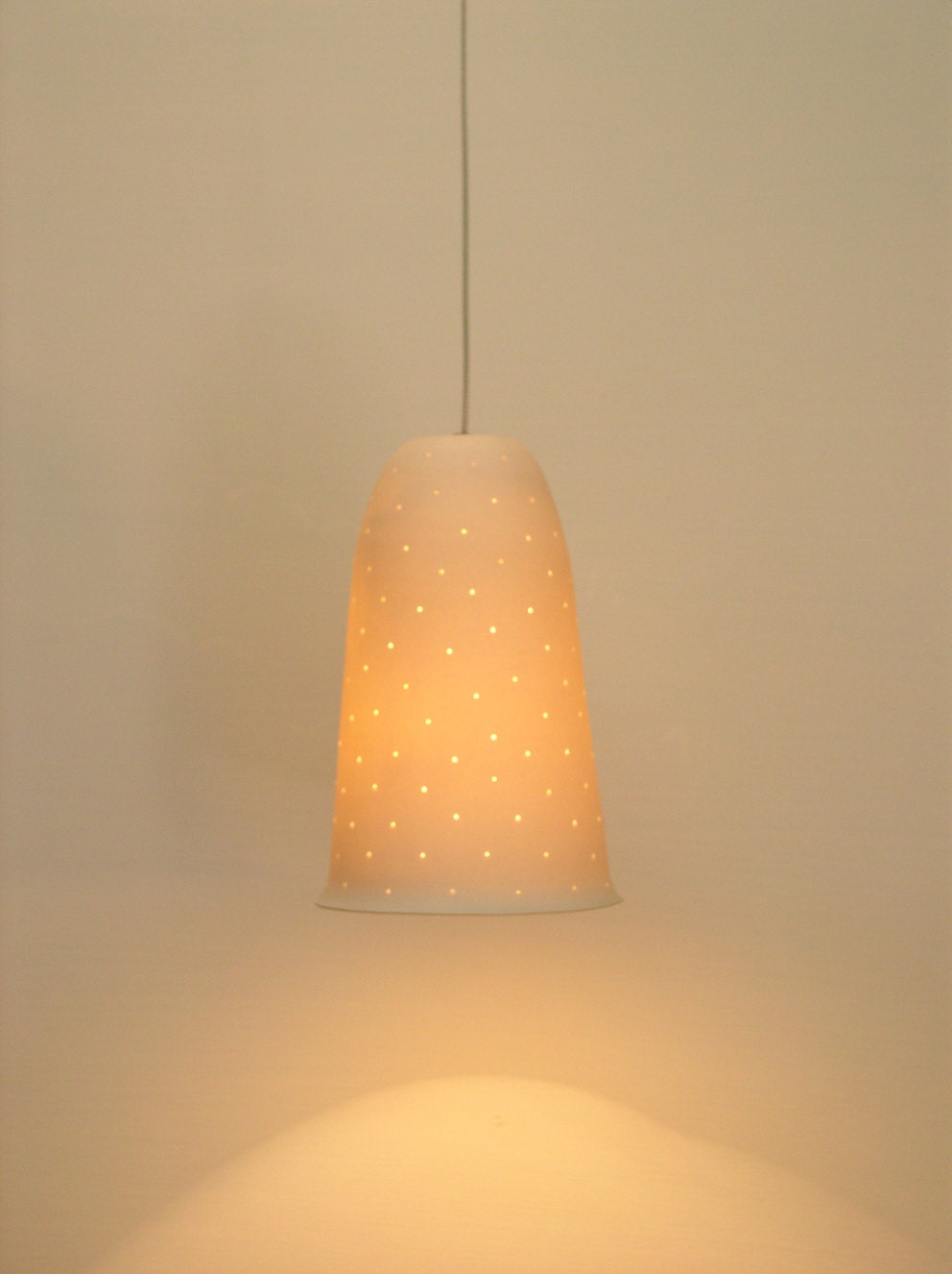 Perforated Porcelain Bell Hanging Lamp Etsy