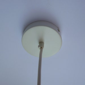 Ceramic Pendant light, Light Gray stoneware bell, Hanging lamp. image 4