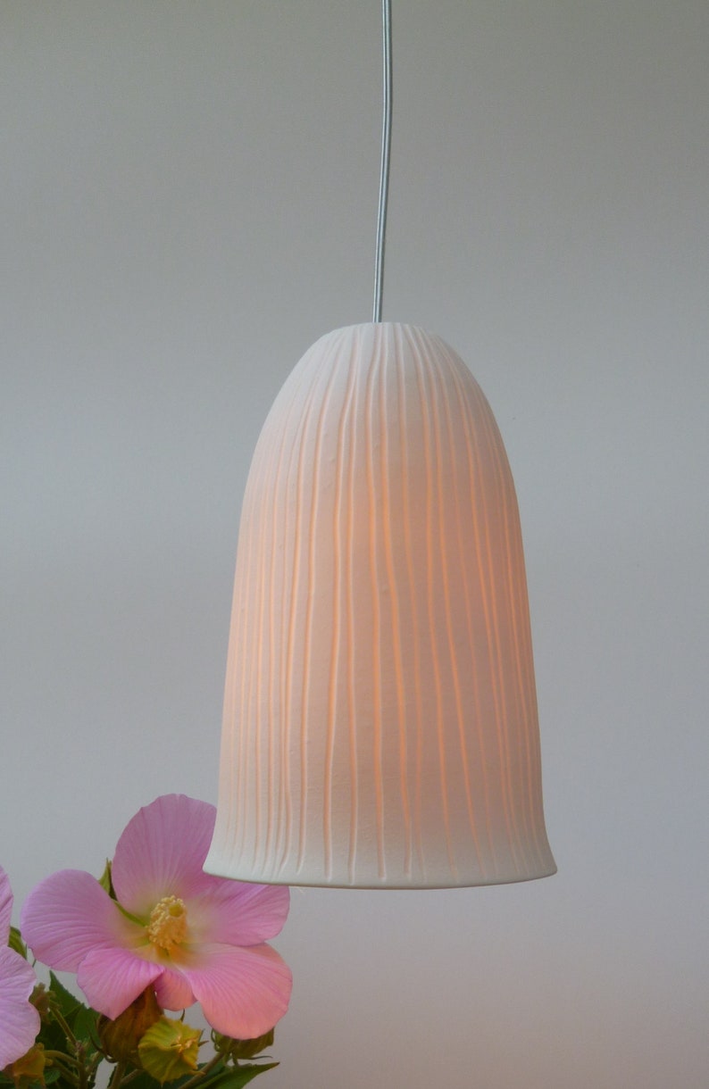 Porcelain Bell with strip, Hanging Lamp image 6