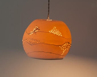 Painting Porcelain ball, Hanging lamp