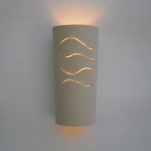 Cylindre Waves en céramique, Applique murale