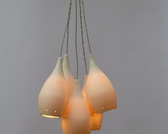 Five porcelain drops, Pendant light