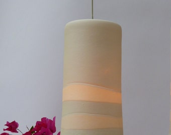Porcelain cylinder with two light bars, Hanging Lamp.