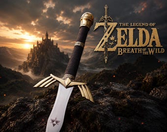 Handmade Hero's Master Sword Replica with Scabbard, Halloween Costume Prop, Stainless Steel Fantasy Gift