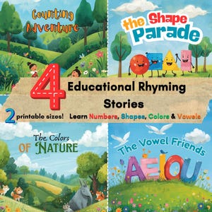 Toddler Learning Rhyming Stories for Kids, Educational Books, Colors Shapes Numbers Vowels PDF