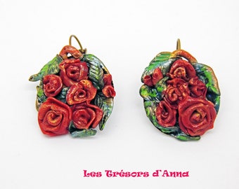 Boucles d'oreilles "La samba de roses"