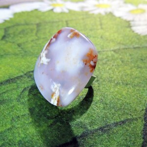 Bague en argent 925 ajustable Opale dendritique 3535mm image 2