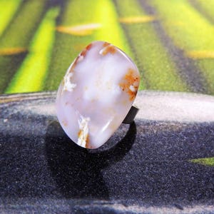 Bague en argent 925 ajustable Opale dendritique 3535mm image 4