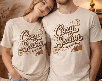 Vintage Cozy Season T-Shirt PNG | Fall Design (Digital Download)