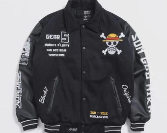 Handmade Edition Anime Sukajan Jacket | Embroidered Varsity Bomber Streetwear