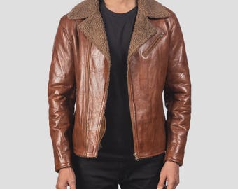 Alberto Shearling Brown Leather Jacket Luxury Meets Timeless Craftsmanship