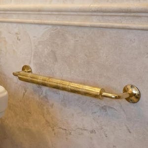 Portasciugamani in ottone massiccio non laccato fatto a mano, portasciugamani da bagno