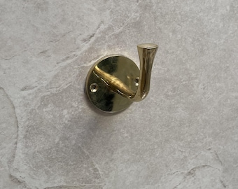 Handmade Unlacquered Brass Wall Hook | Moroccan Towel Hook