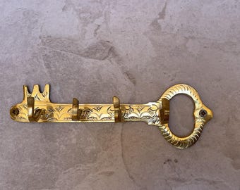 Handmade Unlacquered Brass Key Holder, Entryway Organizer