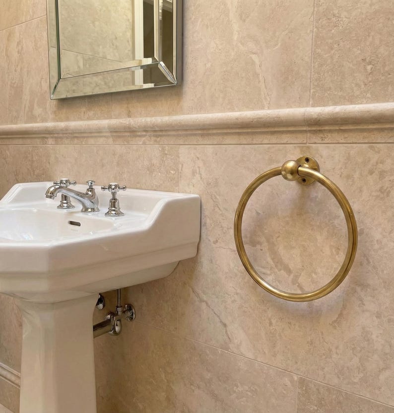 Handcrafted Moroccan Brass Towel Ring – Luxury Bath Decor image 2