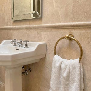 Handcrafted Moroccan Brass Towel Ring – Luxury Bath Decor image 1