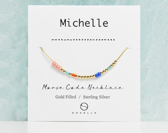 Personalized Morse Code Necklace Gold Fill Sterling Silver