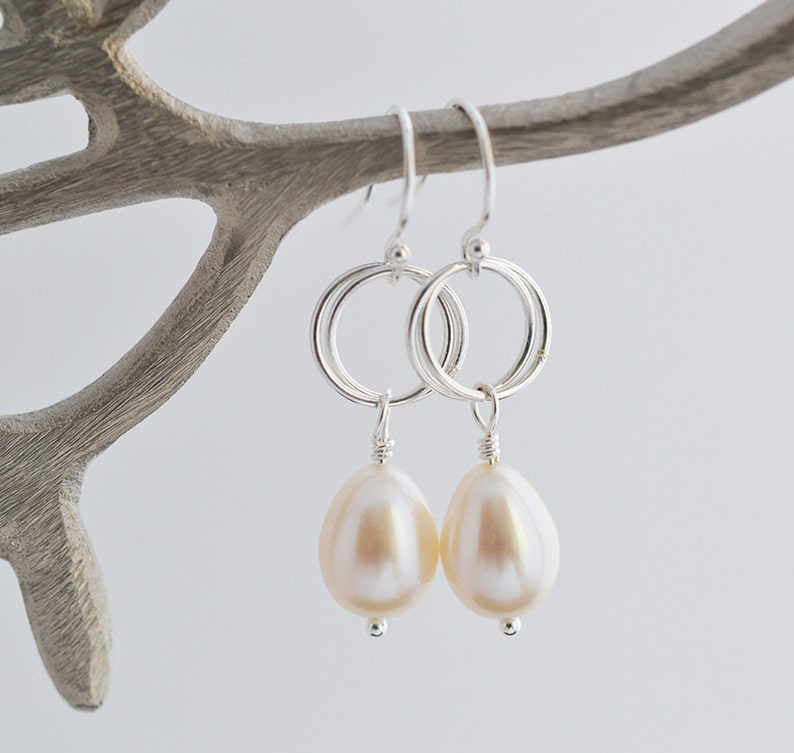 Freshwater Pearl Drop Earrings Bridesmaid Gift Wedding Etsy