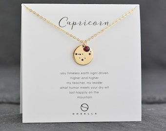 Capricorn Necklace, Zodiac Jewelry, Constellation Necklace