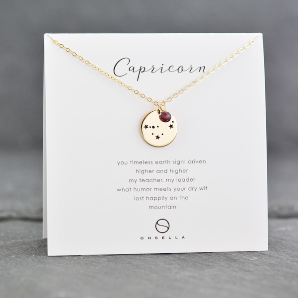 Capricorn Necklace, Zodiac Jewelry, Constellation Necklace, Capricorn Zodiac, Celestial Jewelry, Zodiac Sign, Bridesmaid Gift (0504Z-Cap)