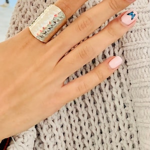 Statement Rings, Thick Wide Rings, Silver Ring,Extra Wide Ring, Sterling Silver Ring, Hammered Silver Ring, Wide Silver Ring (0021R)