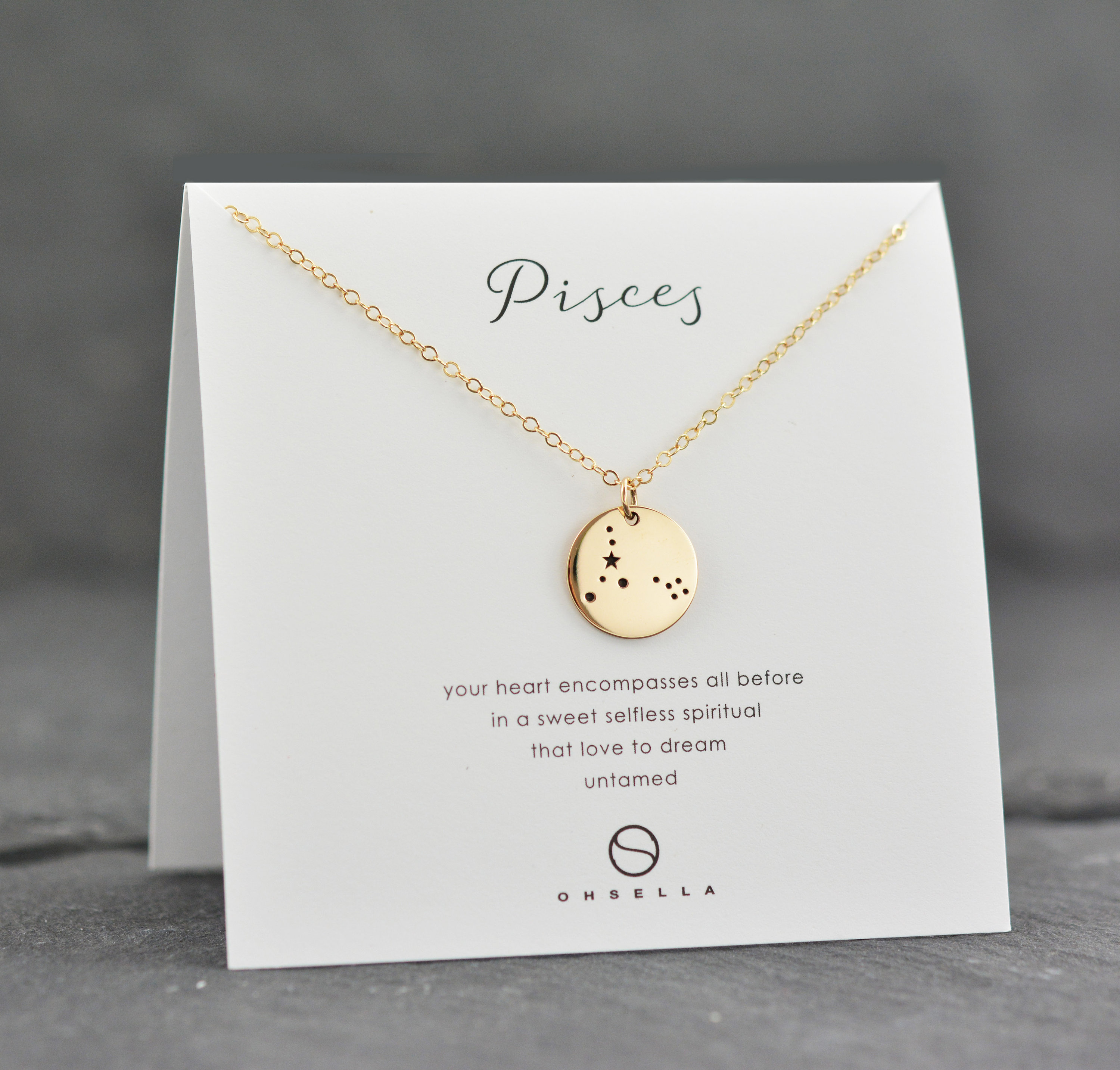 Zodiac Sign Necklace Pisces Necklace 