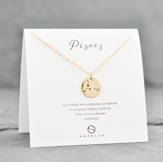 Zodiac Sign Necklace Pisces Necklace 