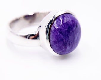 Charoite Ring, SterlingSilver Ring (0033R)