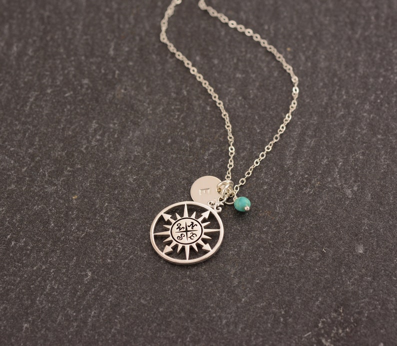 Compass Necklace Graduation Gift Birthstone Necklace Etsy