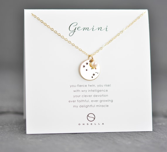 Gemini Necklace Zodiac Jewelry 