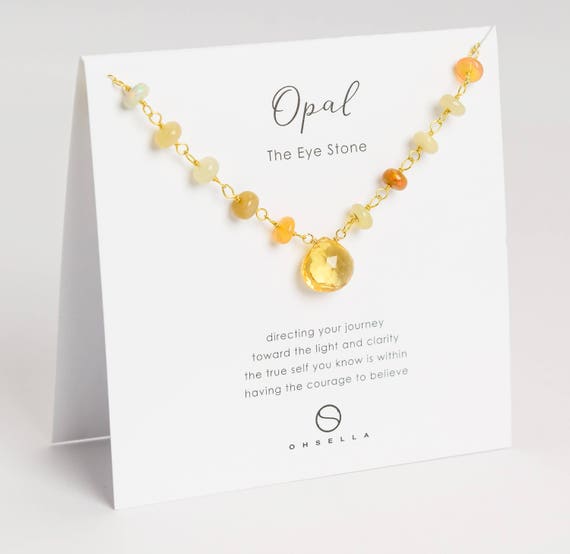 Citrine Necklace Opal Necklace November 