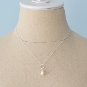 Freshwater Pearl Drop Necklace, Bridesmaid Jewelry,Bridesmaid Gift, Wedding Jewelry,Freshwater Pearl Drop Necklace (0106N)